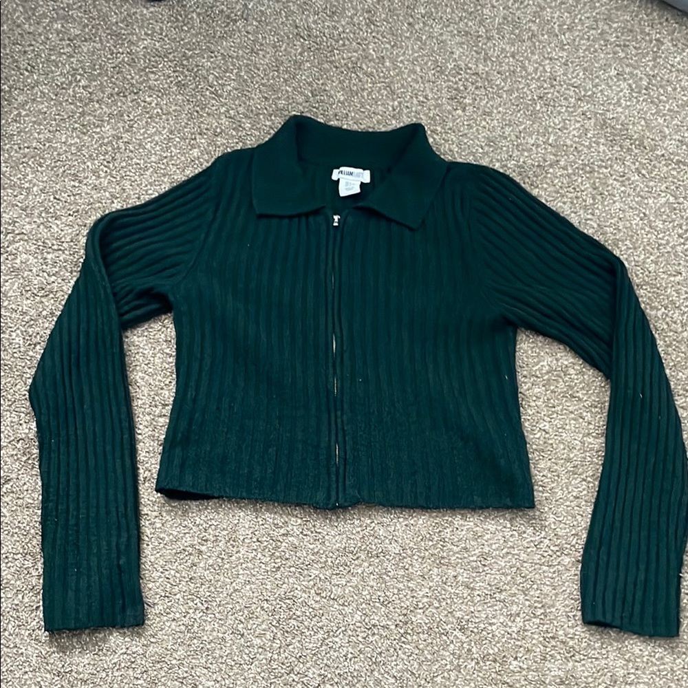 Dark Green Ribbed Women's Sweater
